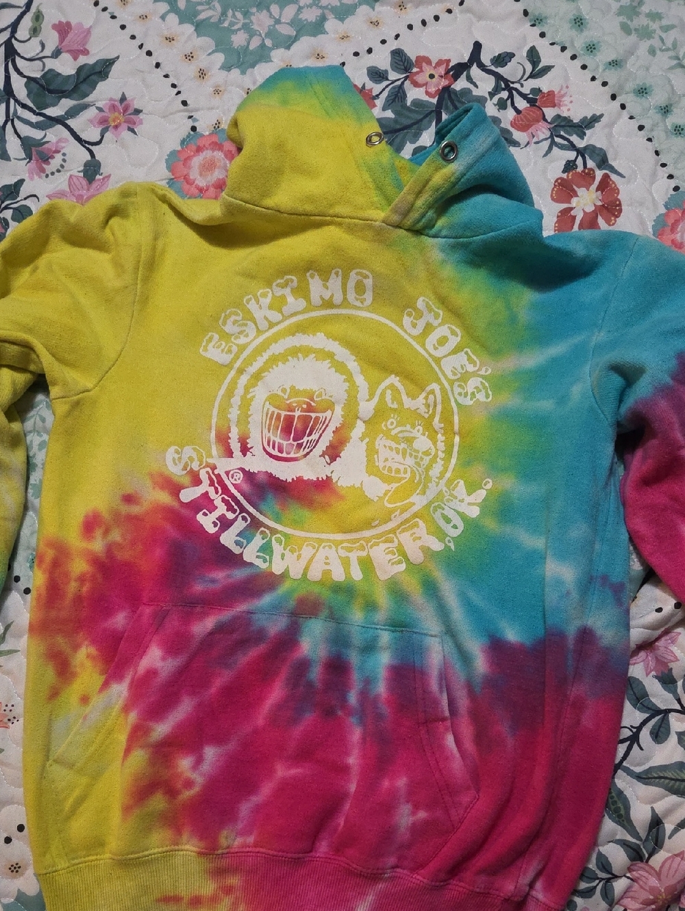 Tie-Dye Hoodie - Yellow Blue Pink